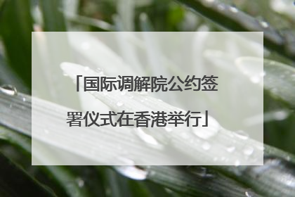 国际调解院公约签署仪式在香港举行