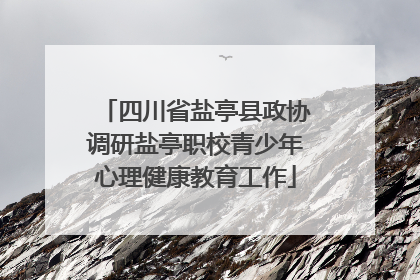 四川省盐亭县政协调研盐亭职校青少年心理健康教育工作