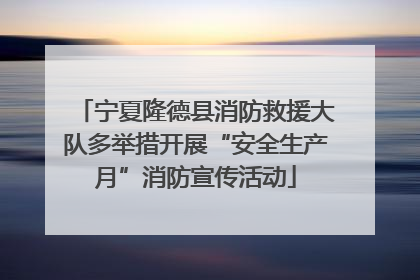 宁夏隆德县消防救援大队多举措开展“安全生产月”消防宣传活动