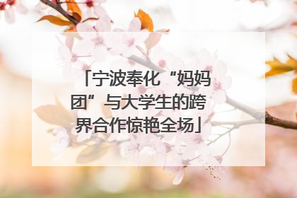 宁波奉化“妈妈团”与大学生的跨界合作惊艳全场