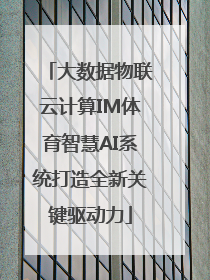 大数据物联云计算IM体育智慧AI系统打造全新关键驱动力