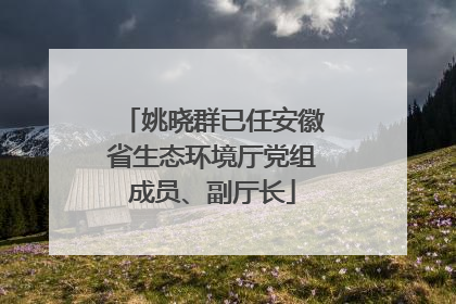 姚晓群已任安徽省生态环境厅党组成员、副厅长