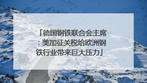 德国钢铁联合会主席：美加征关税给欧洲钢铁行业带来巨大压力