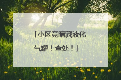 小区竟暗藏液化气罐！查处！