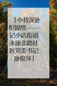小巷深处织锦绣——记小店街道永康北路社区党委书记康俊萍