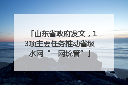 山东省政府发文，13项主要任务推动省级水网“一网统管”