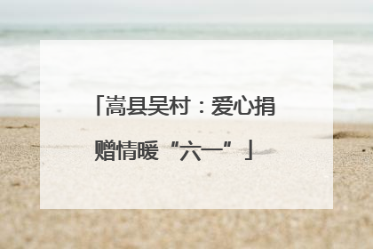 嵩县吴村：爱心捐赠情暖“六一”