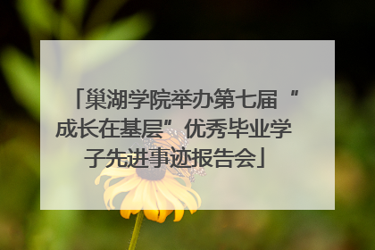 巢湖学院举办第七届“成长在基层”优秀毕业学子先进事迹报告会