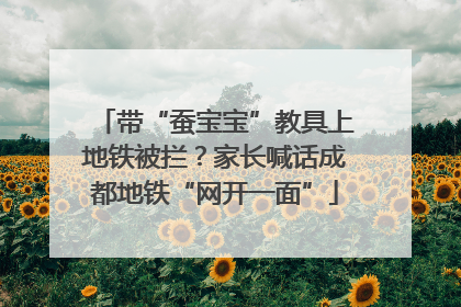 带“蚕宝宝”教具上地铁被拦？家长喊话成都地铁“网开一面”
