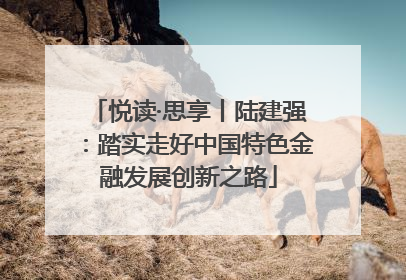 悦读·思享丨陆建强：踏实走好中国特色金融发展创新之路