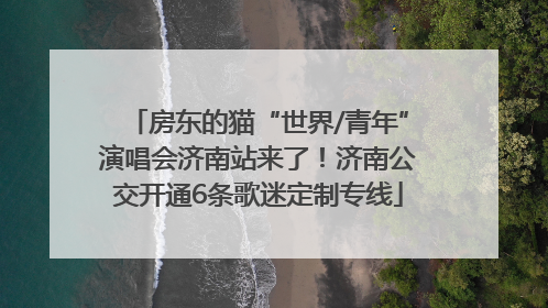房东的猫“世界/青年”演唱会济南站来了！济南公交开通6条歌迷定制专线