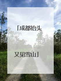 成都抬头又见雪山