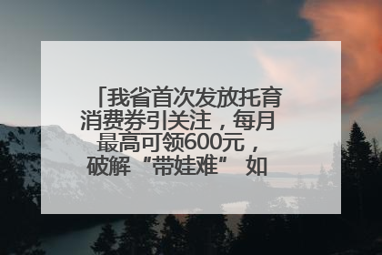 我省首次发放托育消费券引关注，每月最高可领600元，破解“带娃难” 如何不负所“托”？