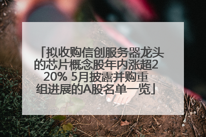 拟收购信创服务器龙头的芯片概念股年内涨超220% 5月披露并购重组进展的A股名单一览