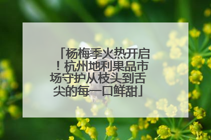杨梅季火热开启！杭州地利果品市场守护从枝头到舌尖的每一口鲜甜