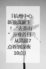 杭州中心新顶流诞生！“去茶山”开业首日：从清晨7点卷到深夜10点