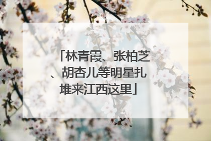 林青霞、张柏芝、胡杏儿等明星扎堆来江西这里