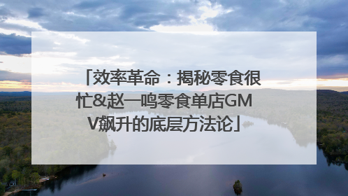 效率革命：揭秘零食很忙&赵一鸣零食单店GMV飙升的底层方法论