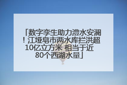 数字孪生助力澧水安澜！江垭皂市两水库拦洪超10亿立方米 相当于近80个西湖水量
