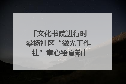 文化书院进行时｜桑杨社区“微光手作社”童心绘夏韵