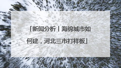 新闻分析丨海绵城市如何建，河北三市打样板