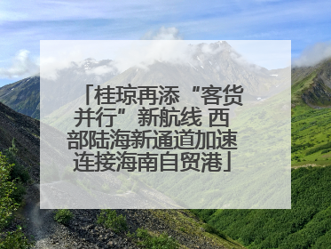 桂琼再添“客货并行”新航线 西部陆海新通道加速连接海南自贸港