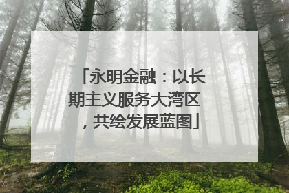 永明金融：以长期主义服务大湾区，共绘发展蓝图