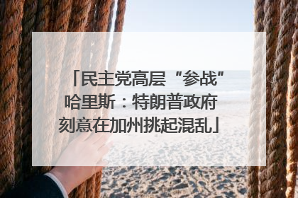 民主党高层“参战” 哈里斯：特朗普政府刻意在加州挑起混乱