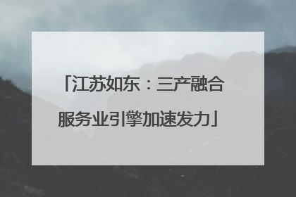 江苏如东：三产融合 服务业引擎加速发力