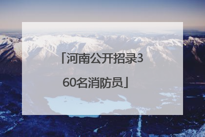 河南公开招录360名消防员