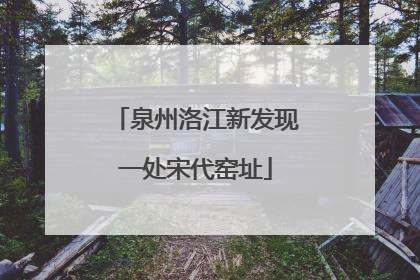 泉州洛江新发现一处宋代窑址