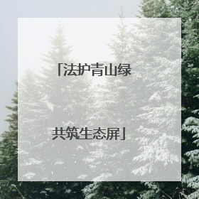 法护青山绿 共筑生态屏