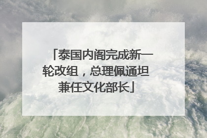 泰国内阁完成新一轮改组，总理佩通坦兼任文化部长