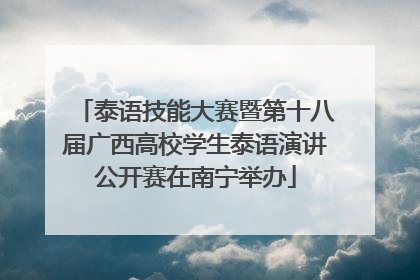 泰语技能大赛暨第十八届广西高校学生泰语演讲公开赛在南宁举办