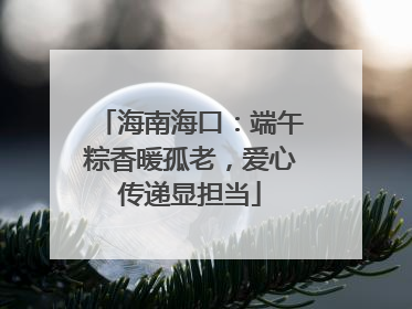 海南海口：端午粽香暖孤老，爱心传递显担当