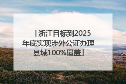 浙江目标到2025年底实现涉外公证办理县域100%覆盖