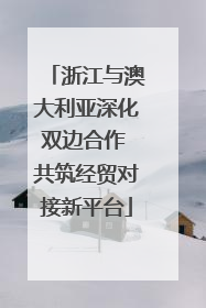 浙江与澳大利亚深化双边合作 共筑经贸对接新平台