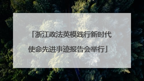 浙江政法英模践行新时代使命先进事迹报告会举行