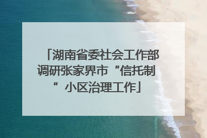 湖南省委社会工作部调研张家界市“信托制”小区治理工作