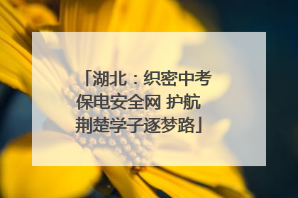 湖北：织密中考保电安全网 护航荆楚学子逐梦路