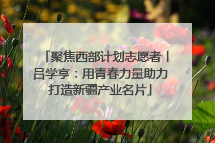 聚焦西部计划志愿者丨吕学亨：用青春力量助力打造新疆产业名片