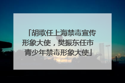 胡歌任上海禁毒宣传形象大使，樊振东任市青少年禁毒形象大使