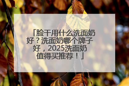脸干用什么洗面奶好？洗面奶哪个牌子好，2025洗面奶值得买推荐！