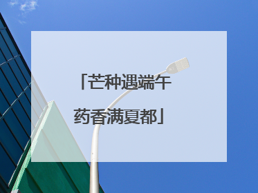 芒种遇端午 药香满夏都
