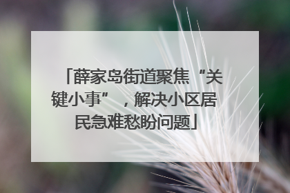 薛家岛街道聚焦“关键小事”，解决小区居民急难愁盼问题