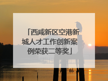 西咸新区空港新城人才工作创新案例荣获二等奖