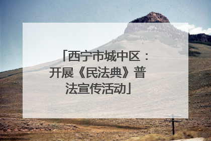 西宁市城中区：开展《民法典》普法宣传活动