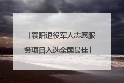 襄阳退役军人志愿服务项目入选全国最佳