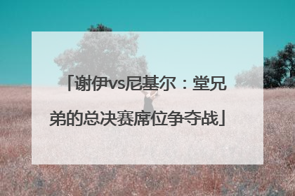 谢伊vs尼基尔：堂兄弟的总决赛席位争夺战