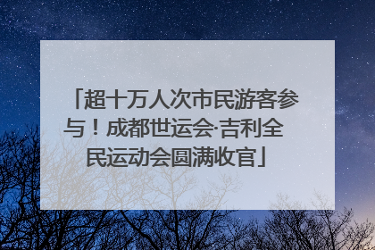 超十万人次市民游客参与！成都世运会·吉利全民运动会圆满收官